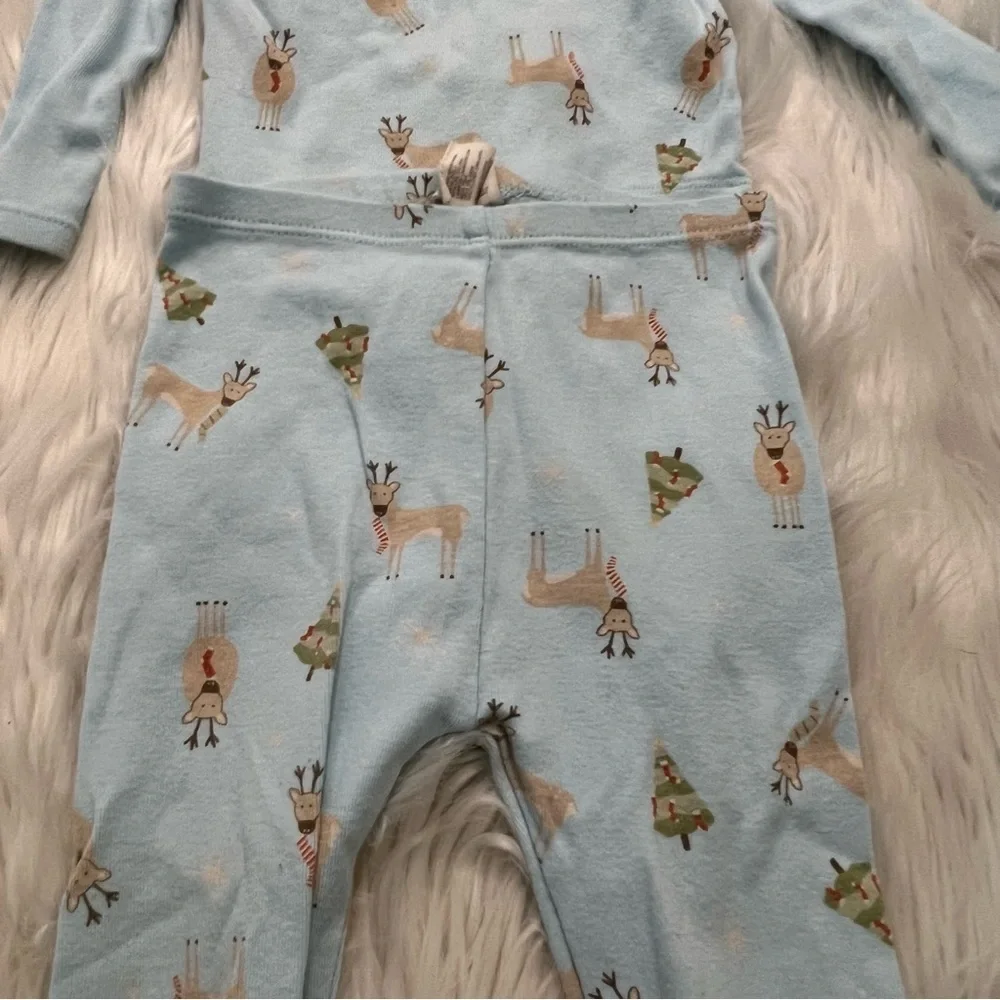 George Kids Pajama Set Light Blue Christmas